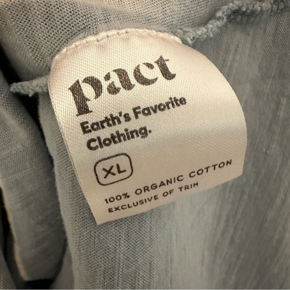 Pact Mock Neck Long Sleeve T-Shirt Light Blue Cotton Casual Size Extra Large - Picture 4 of 5